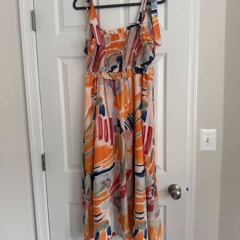 Vibrant Abstract Midi Dress